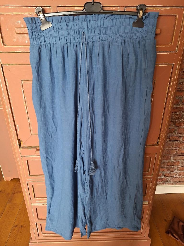 Pak set ibiza boho style blauw s 36 38  broek shirt, Ophalen of Verzenden, Zo goed als nieuw, Maat 36 (S), Blauw