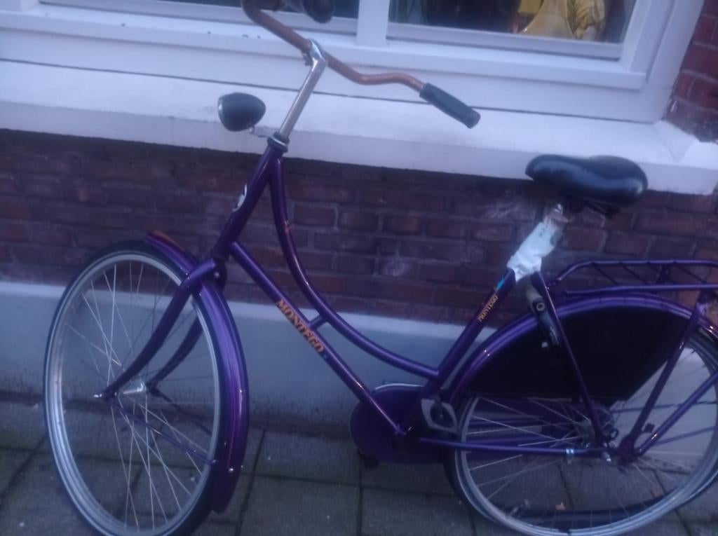 Paarse omasfiets van montego, Overige merken, Ophalen of Verzenden, 50 tot 53 cm, Gebruikt