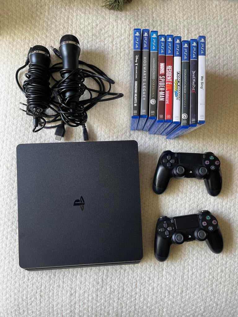 Playstation 4 set (ps4 + games + controlers + microfoon), Spelcomputers en Games, Spelcomputers | Sony PlayStation 4, Ophalen of Verzenden