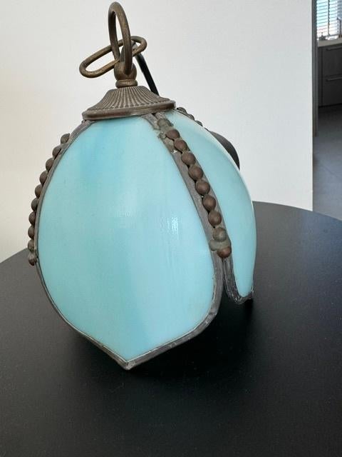 Glas in lood oud lampje, Ophalen, Gebruikt, Glas, Minder dan 50 cm