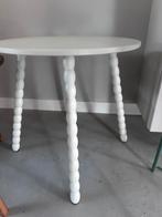Witte salontafel / bijzettafel met bolpoten, Huis en Inrichting, Ophalen, Minder dan 45 cm, Minder dan 55 cm, Gebruikt