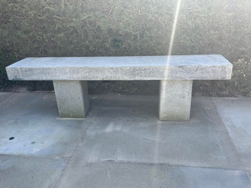 Strakke granieten tuinbank - 160x46 cm, Tuin en Terras, Tuinbanken, Ophalen, Gebruikt, Overige materialen