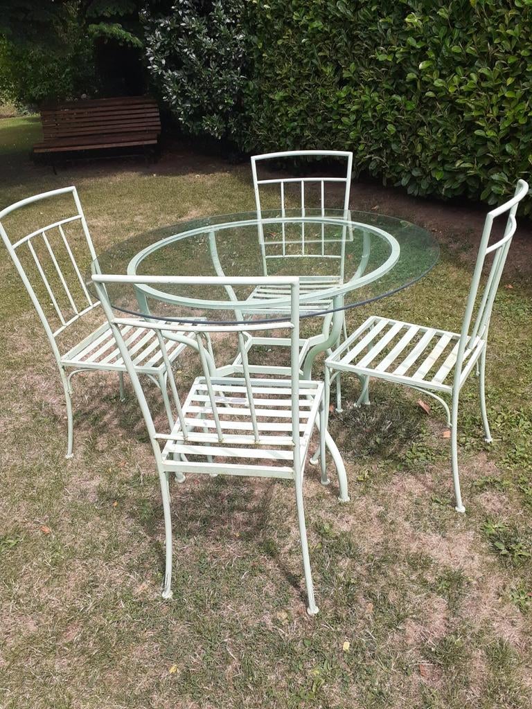 Mintgroen tuinset, Tuin en Terras, Tuinsets en Loungesets, Ophalen, Gebruikt