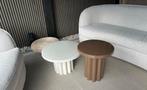 Set van 2 moderne metalen salontafeltjes - Nieuw, Ophalen, Rond, Nieuw, 50 tot 100 cm