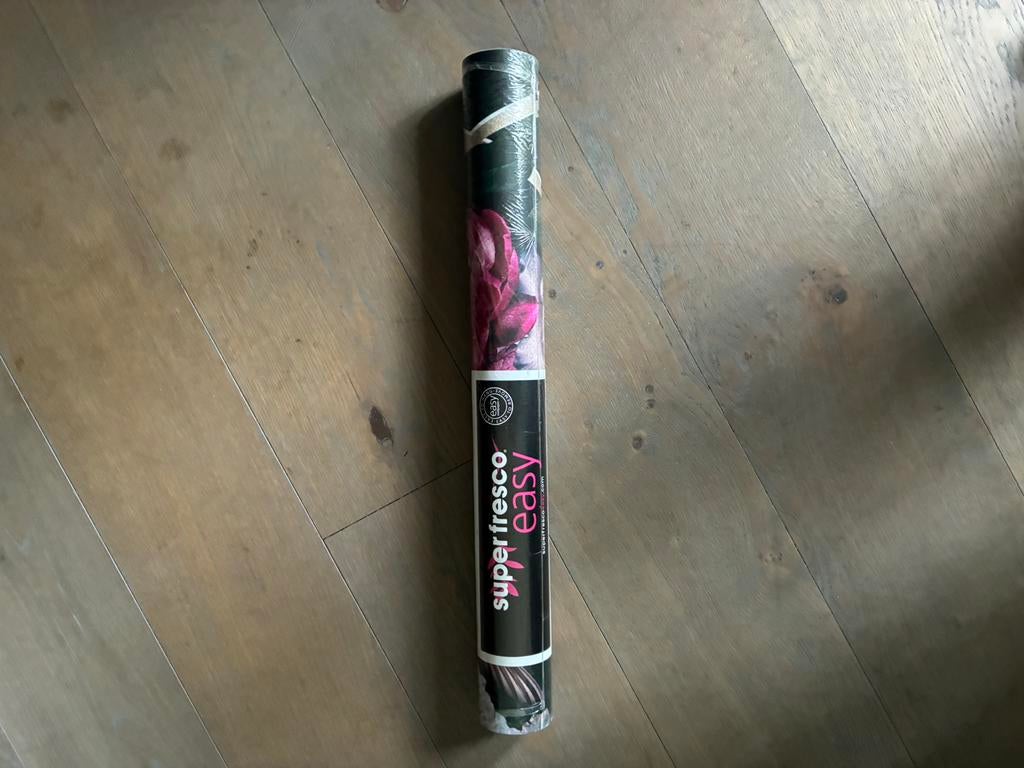 9 rollen mooi gebloemd behang., Ophalen, Blauw, Bloemen, vliesbehang met patroon.