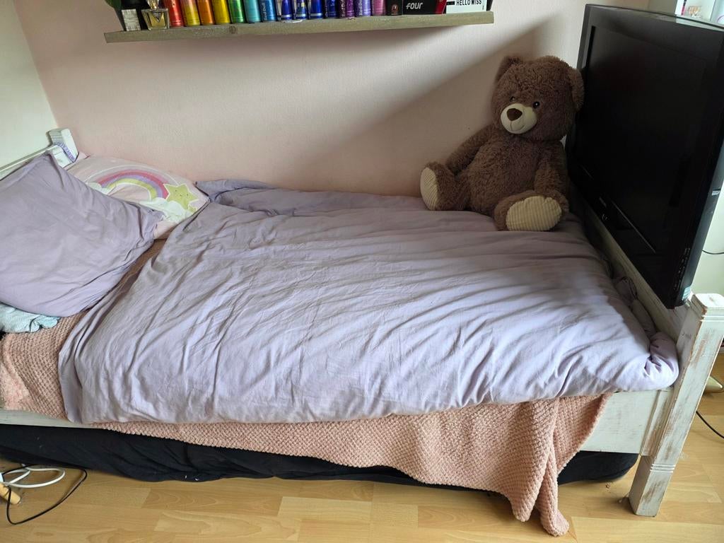 White wash bed 90 x 200 cm, Ophalen of Verzenden