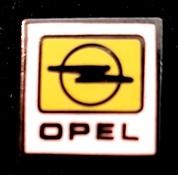 Opel pin- geel wit vierkant, Verzenden, Nieuw, Transport, Speldje of Pin