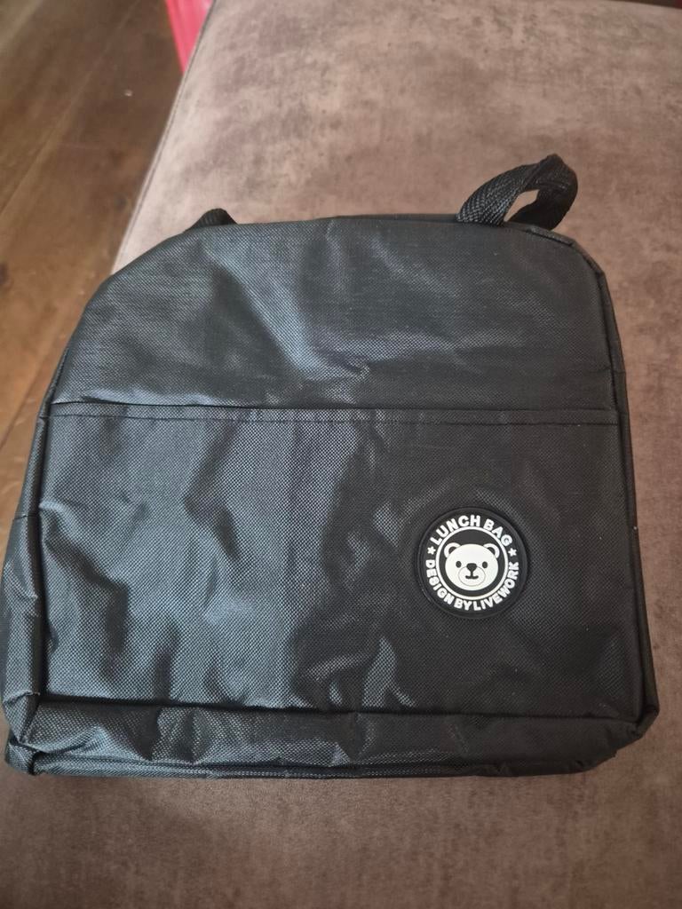 Zwarte lunchtas met beertje, Ophalen of Verzenden