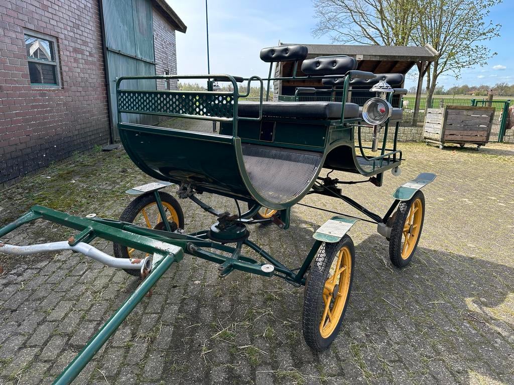 Recreatiewagen in treinzit, enkel en tweespan, geremd, Marathonwagen, Pony