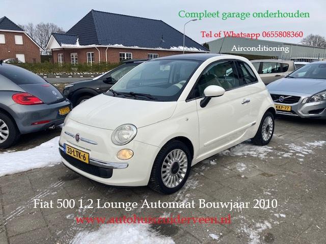 FIAT 500 1.2 AUTOMAAT 51KW Lounge Panoramadak, 21 km/l, Euro 5, Stof, Gebruikt