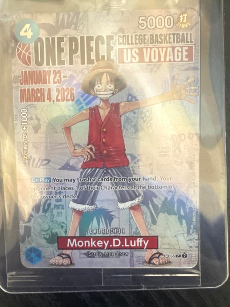 One Piece TCG Basketball Promo P-055 Monkey D. Luffy, Hobby en Vrije tijd, Verzamelkaartspellen | Overige, Ophalen of Verzenden