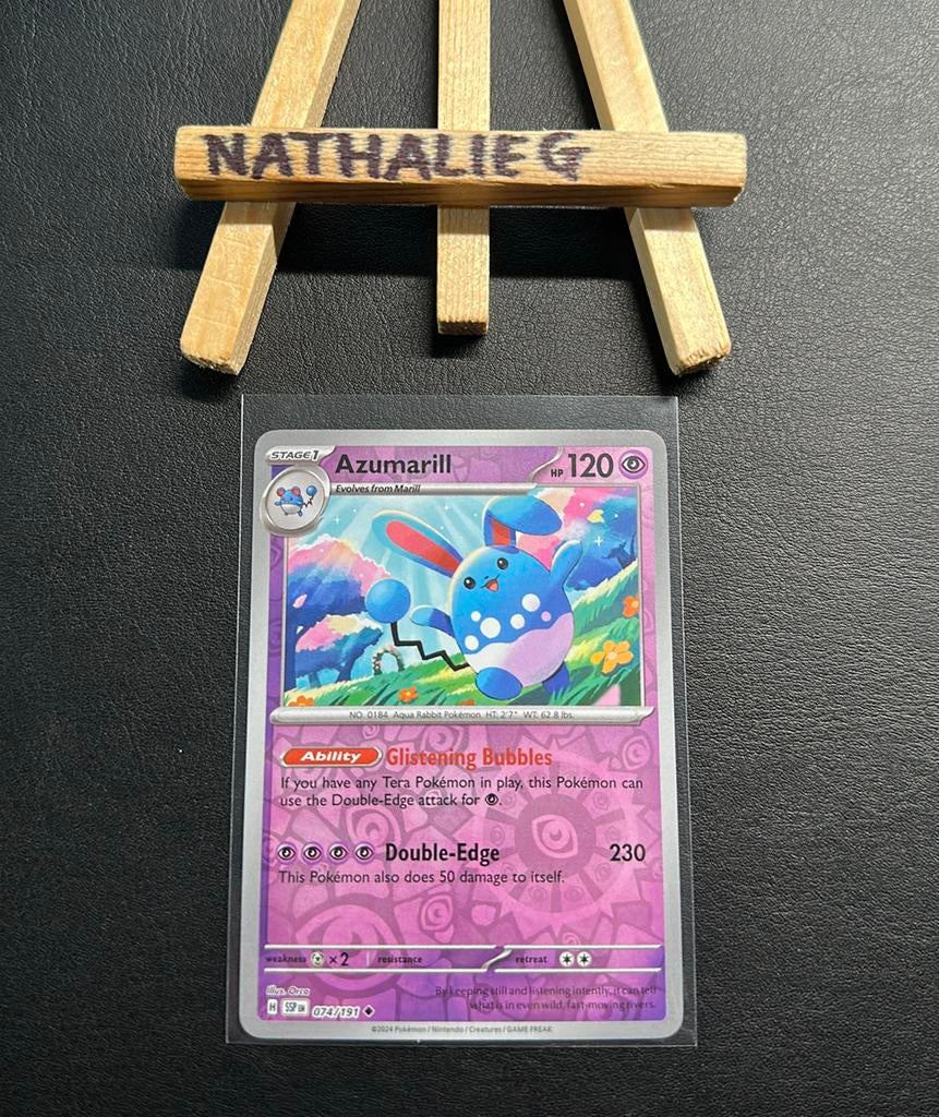 Azumarill reverse 074/191 Pokemon Surging Sparks, Ophalen of Verzenden, Nieuw, Losse kaart