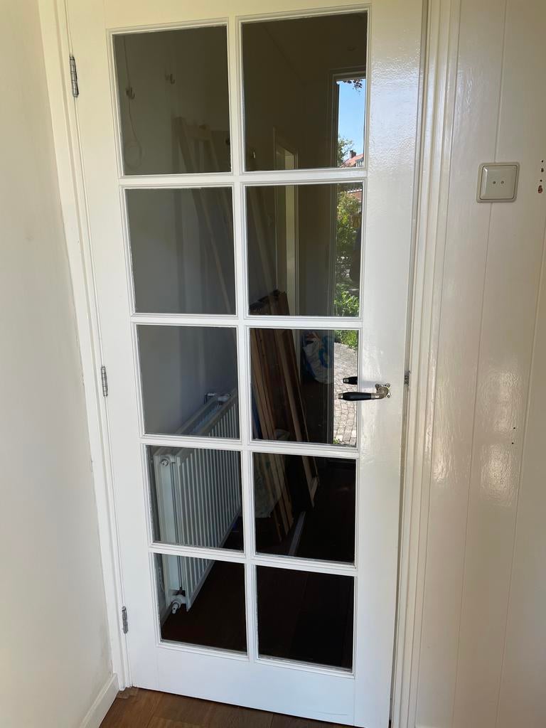 Binnendeur met 10 ruitjes, zonder handgreep, Ophalen, Gebruikt, Binnendeur, 200 tot 215 cm