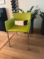 Twee design stoelen - appelgroen leer, Huis en Inrichting, Stoelen, Ophalen, Zo goed als nieuw, Leer, Twee