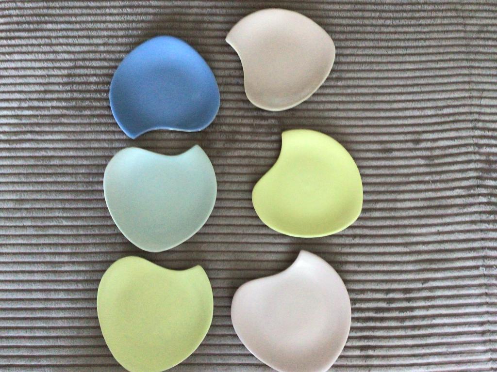 Vintage Driehoek Huizen unieke gave gebaksbordjes tulp, Ophalen of Verzenden