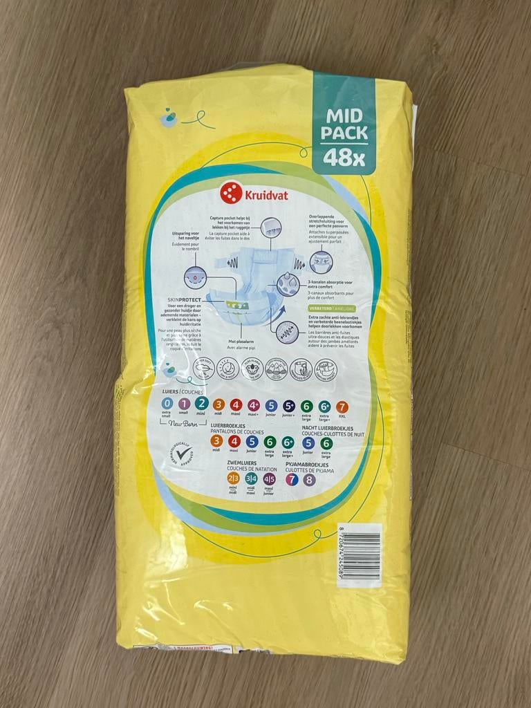 Kruidvat New Born Luiers Maat 2 Mini (3-6 kg) - 48 stuks, Ophalen, Nieuw