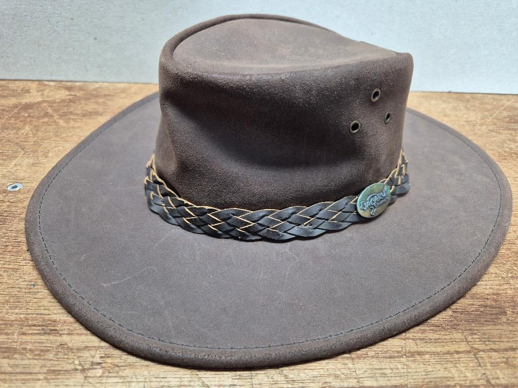 Australie leren bushhat Safari Hoed 'Jacaru' , maat 57/58, Hoed, Ophalen of Verzenden, 58 of 59 cm (L, 7¼ of ⅜ inch), Jacaru