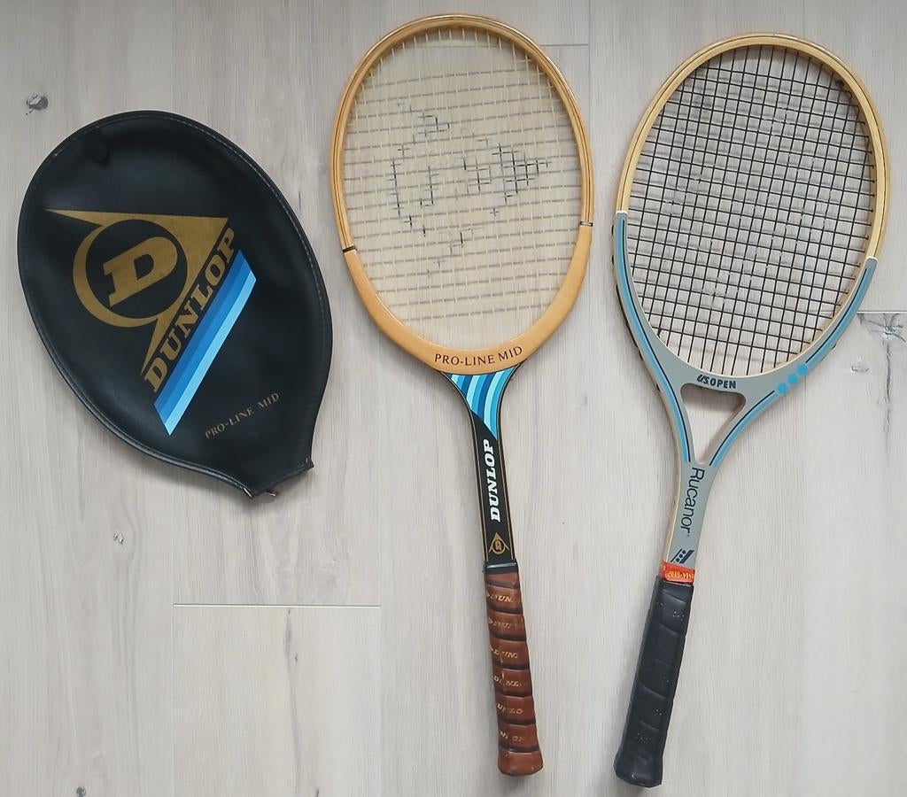 2 vintage tennis rackets, Sport en Fitness, Tennis, L4, Ophalen of Verzenden, Zo goed als nieuw, Racket