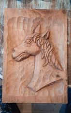 Wanddecoratie houtsnijwerk paard, Ophalen of Verzenden