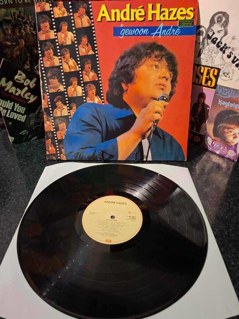 André Hazes - Gewoon André LP (1981), Cd's en Dvd's, Vinyl | Nederlandstalig, Gebruikt, Beschermende buitenhoes, Fotohoes, Levenslied of Smartlap
