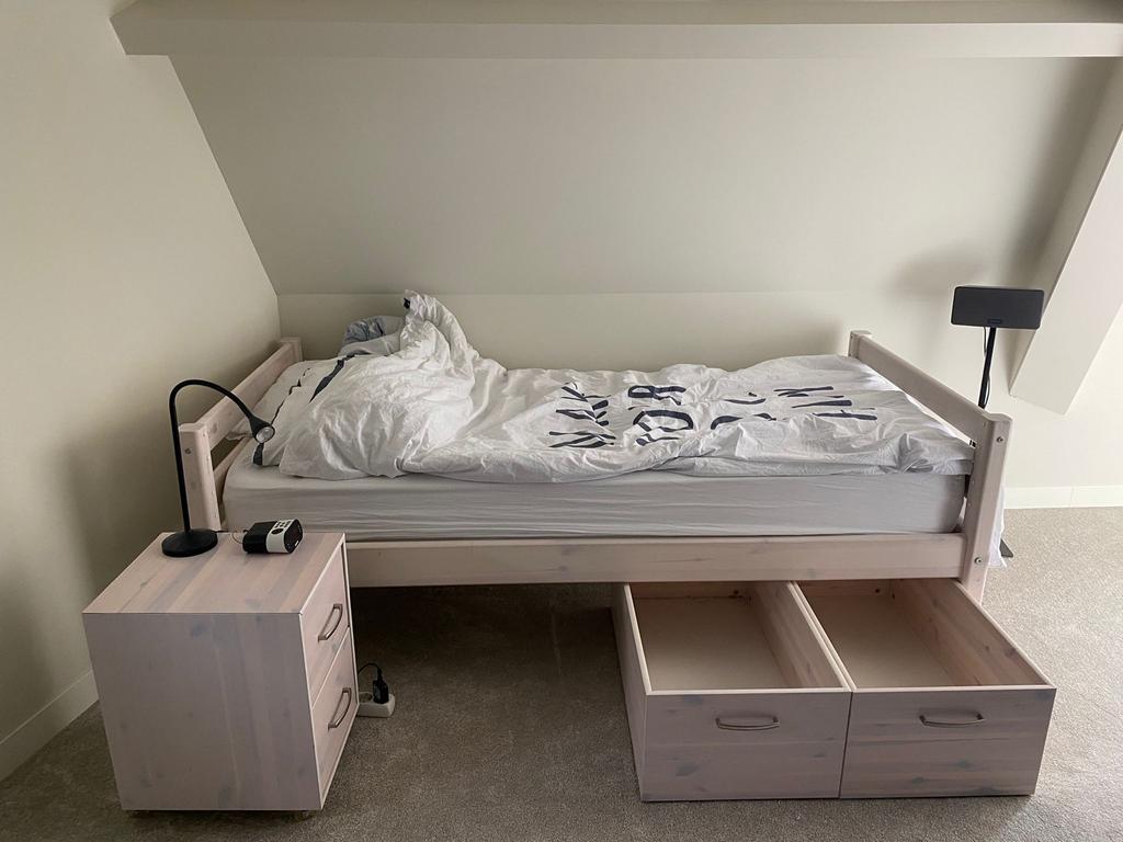 Flexa bed met lades 90x200, Ophalen, Gebruikt, 90 cm, Eenpersoons