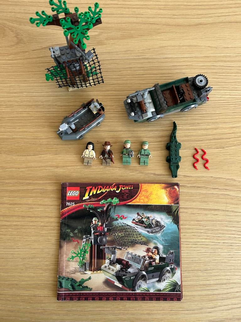 Lego Indiana Jones 7625 River Chase - Compleet met boekje, Gebruikt, Overige thema's, Lego, Ophalen of Verzenden