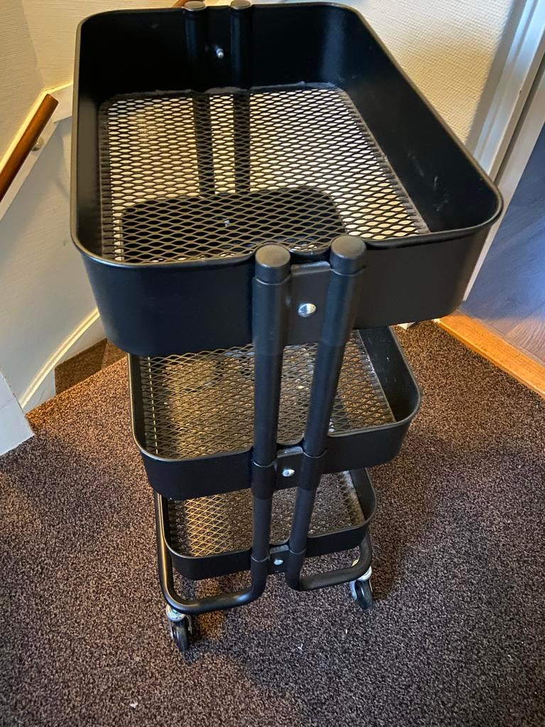 Ikea RASKOG karretje - Zwart - Zo goed als nieuw, Ophalen of Verzenden, Zo goed als nieuw