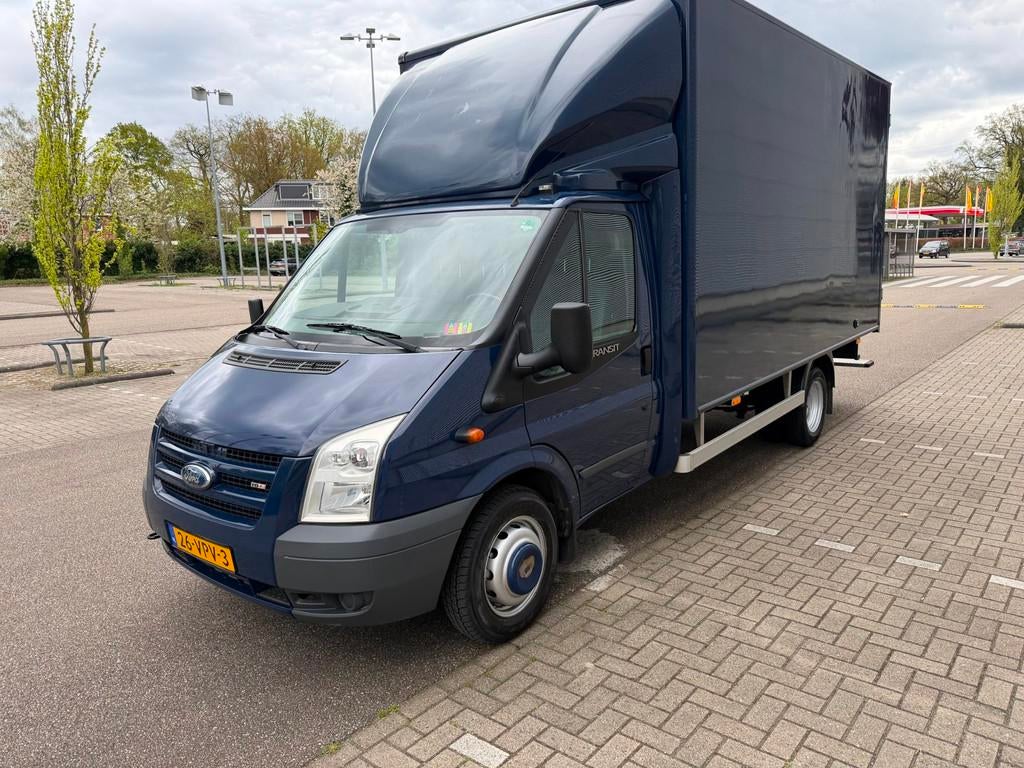 Ford Transit 350L 2.4 TDCI EF DC met airco, Auto's, Bestelauto's, Zwart, 4 cilinders, Origineel Nederlands, Bedrijf