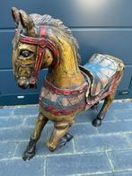 Oud handgesneden  houten paard, Ophalen of Verzenden