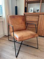 Feautuil cognac lederlook, Huis en Inrichting, Stoelen, Overige materialen, Bruin, Ophalen of Verzenden, Zo goed als nieuw