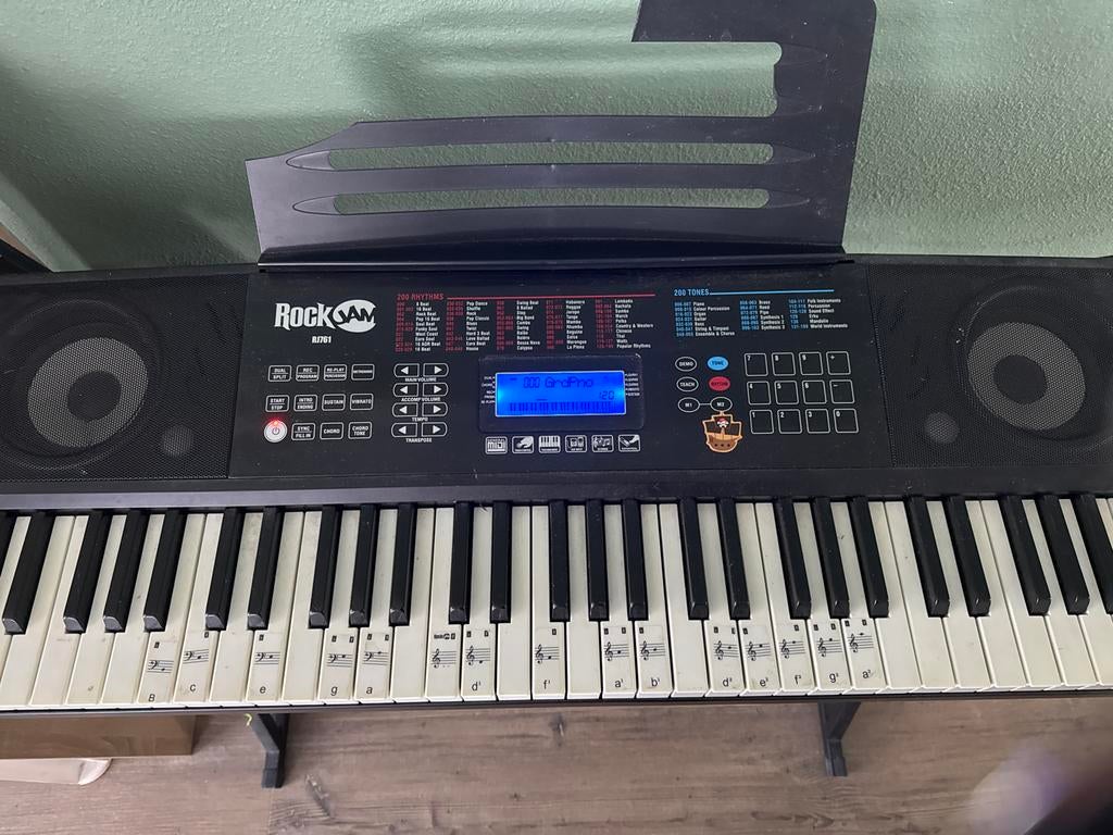 Keyboard RockJam RJ761, Overige merken, Ophalen of Verzenden, Met standaard, 61 toetsen