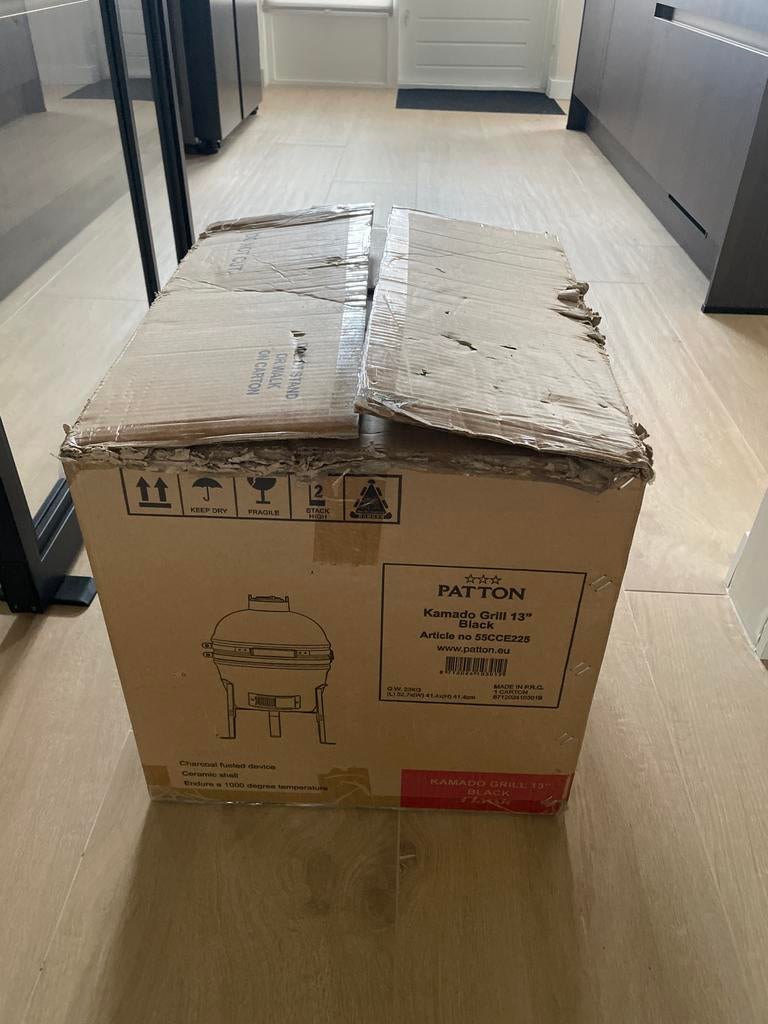Patton Kamado Grill 13" Zwart - Nieuw in doos, Ophalen, Nieuw, Met accessoires