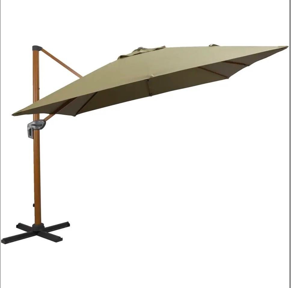 Parasol - green - 300x300 cm met twee gewichten., Tuin en Terras, Parasols, Ophalen, 2 tot 3 meter, Zo goed als nieuw, Verstelbaar