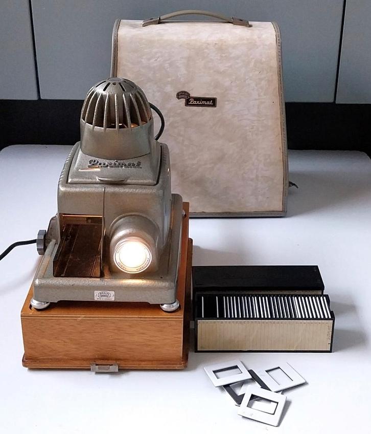 Complete Braun Paximat Diaprojector, jaren 50-60, Audio, Tv en Foto, Diaprojectors, Gebruikt, Ophalen of Verzenden