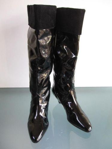 Zwarte lak vintage laarzen 36 | Renata | Gratis verzenden, Hoge laarzen, Verzenden, Zwart, Zo goed als nieuw