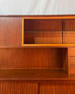 Vintage Teak Highboard Dressoir Jaren 60, Ophalen, 100 tot 150 cm, Mid century retro scandinavisch deens, Zo goed als nieuw