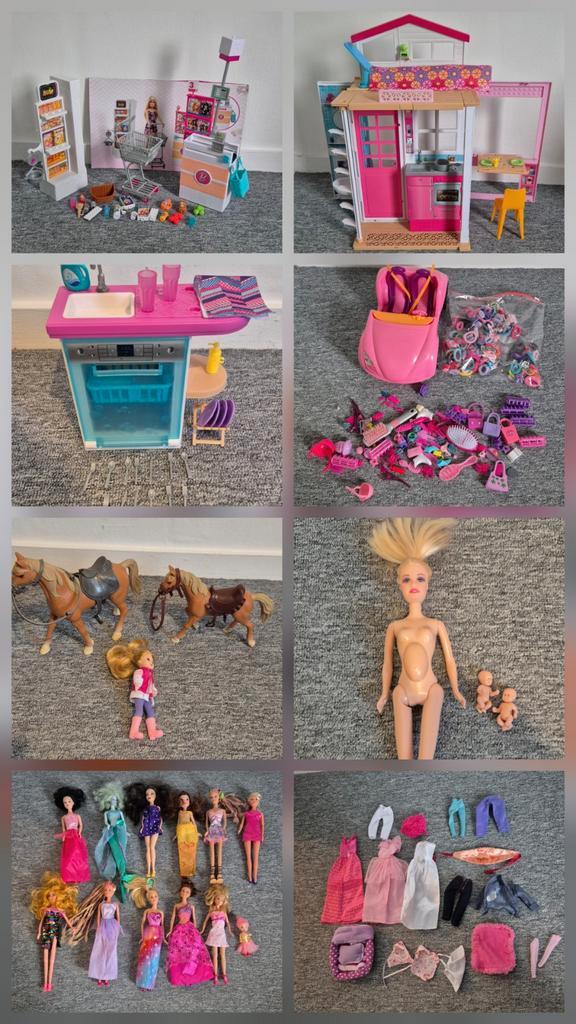 Veel barbies met accessoires, Kinderen en Baby's, Speelgoed | Poppen, Gebruikt, Barbie, Ophalen of Verzenden