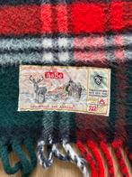 Vintage AaBe Wollen Deken - Rood, Groen, Wit Geruit (134x166, Ophalen of Verzenden, Gebruikt