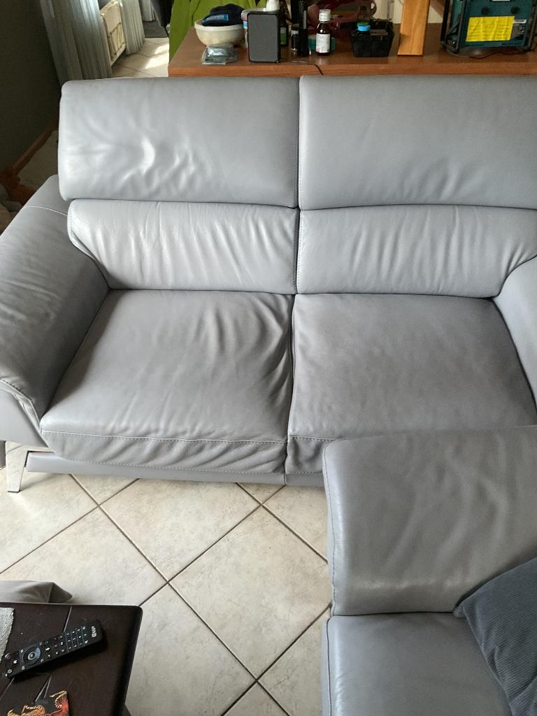 Bankstel, Huis en Inrichting, Banken | Bankstellen, Ophalen, Gebruikt, Rechte bank, Leer