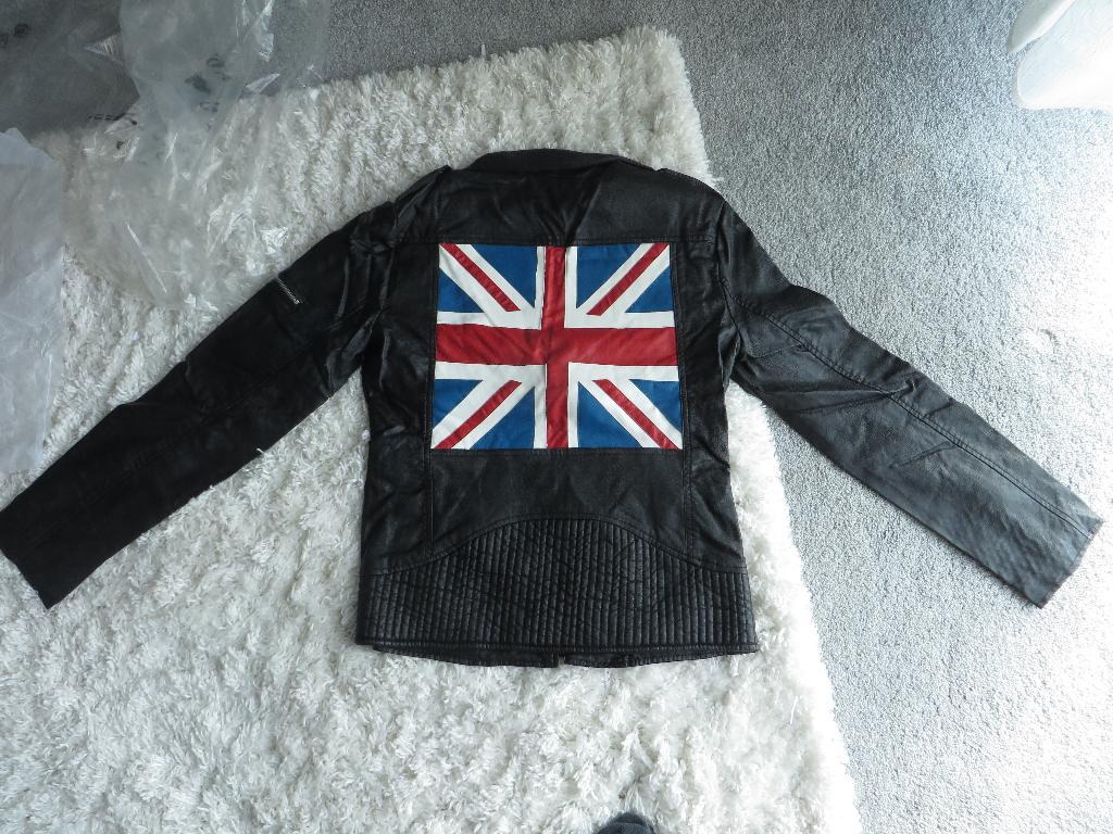 union jack biker jasje PU, Maat 38/40 (M), Zwart, Nieuw, Ophalen of Verzenden