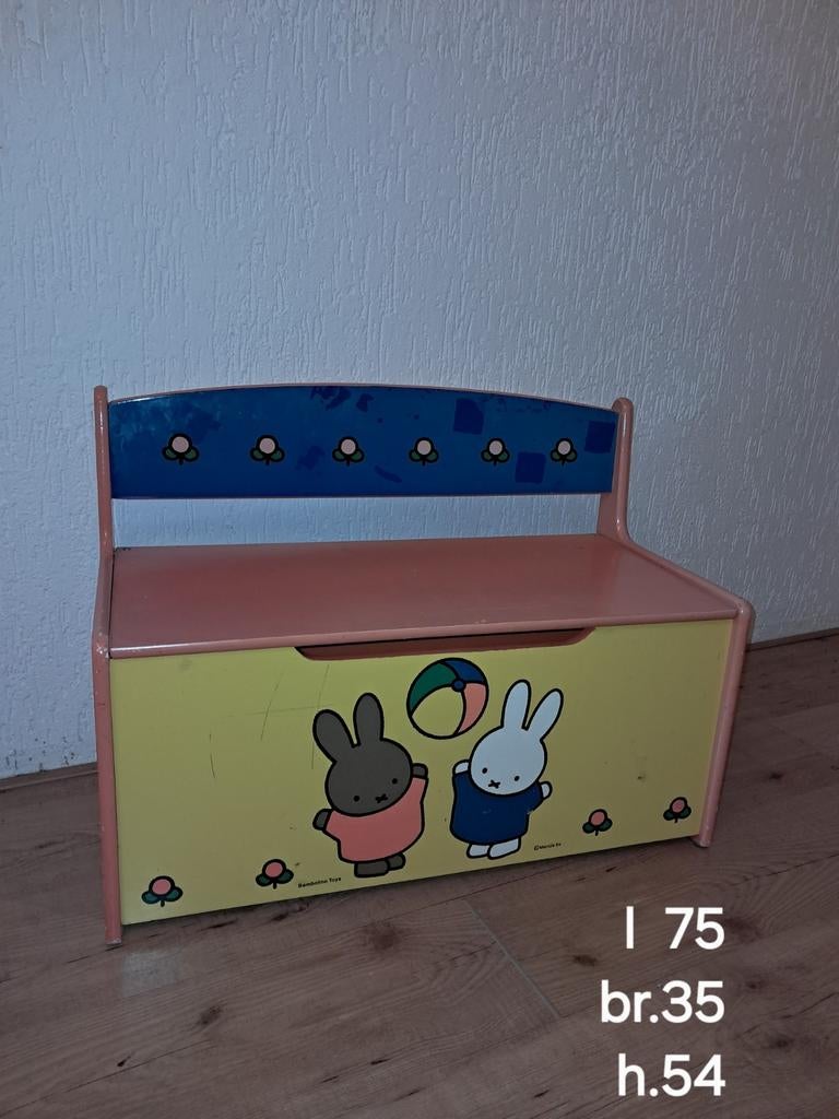 Houten kinderbank met speelgoedkist - Ideaal voor de kinderkamer - 32