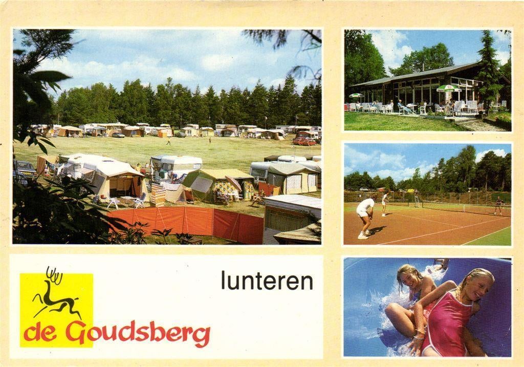 de Goudsberg lunteren - 4 afb o.a. kampeerterrein - gelopen, Ophalen of Verzenden, Voor 1920, Gelopen, Gelderland