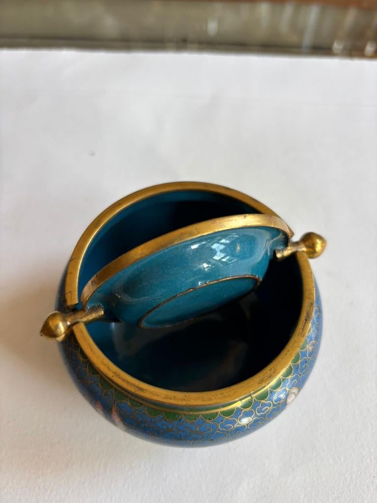 Chinese Cloisonné Emaille Schaal met Messing Montuur, Ophalen of Verzenden