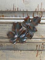 Franse set metalen gordijnroede eindknoppen met druivenblad, Ophalen of Verzenden, Zo goed als nieuw, 50 tot 100 cm, Minder dan 100 cm