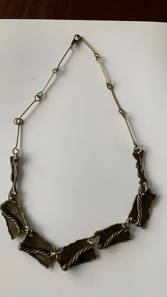 Vintage collier, Ophalen of Verzenden, Nieuw, Goud, Overige materialen