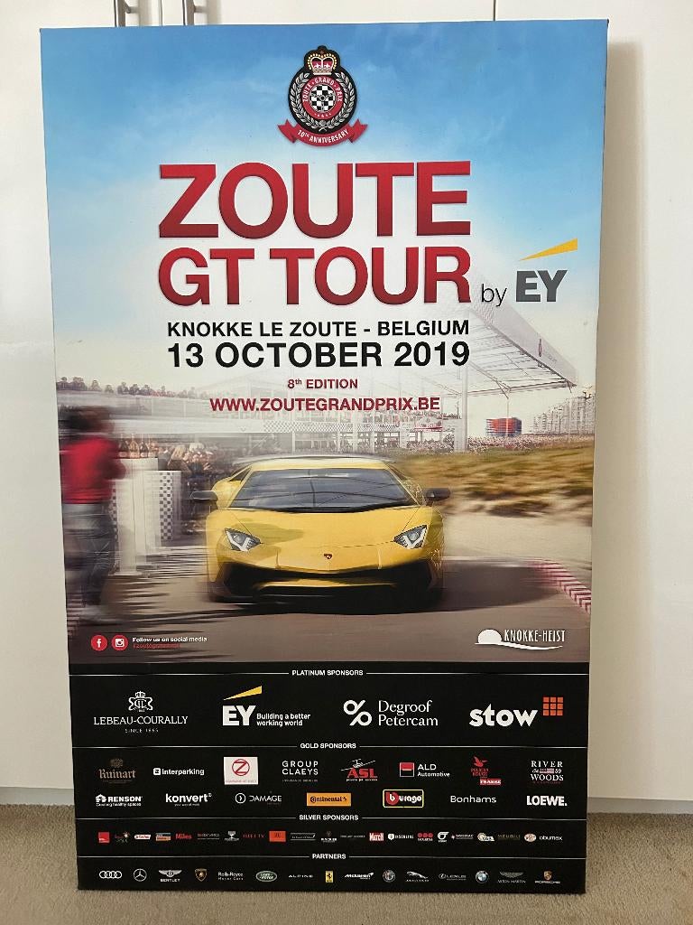 Canvas van Zoute GT Tour 2019 Lamborghini Aventador SVJ, Ophalen of Verzenden