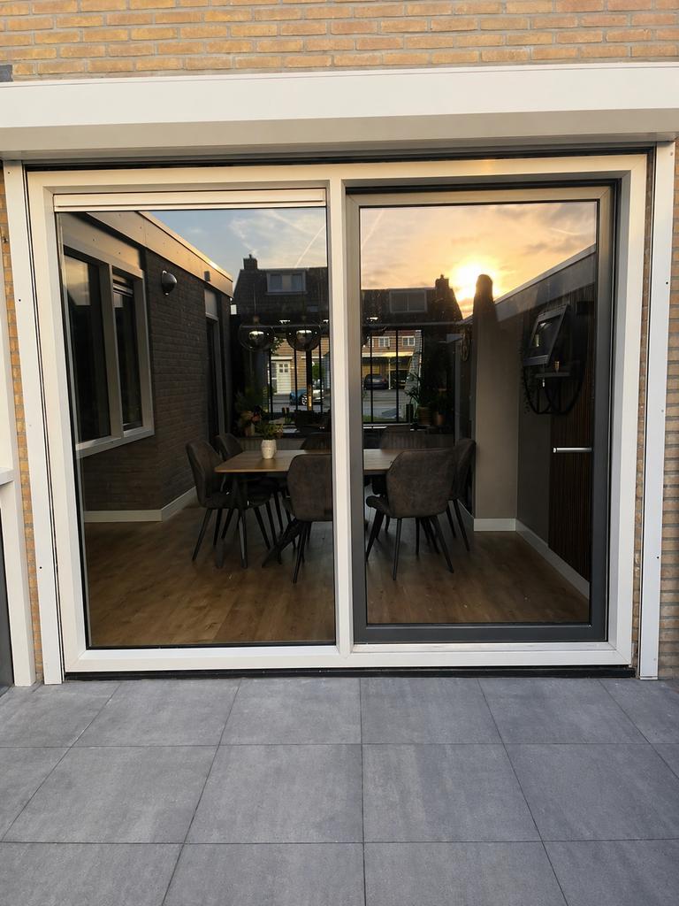 Kunststof Hef-kiep-schuifpui - crème/antraciet, Doe-het-zelf en Verbouw, Kozijnen en Schuifpuien, Gebruikt, Schuifpui, Kunststof