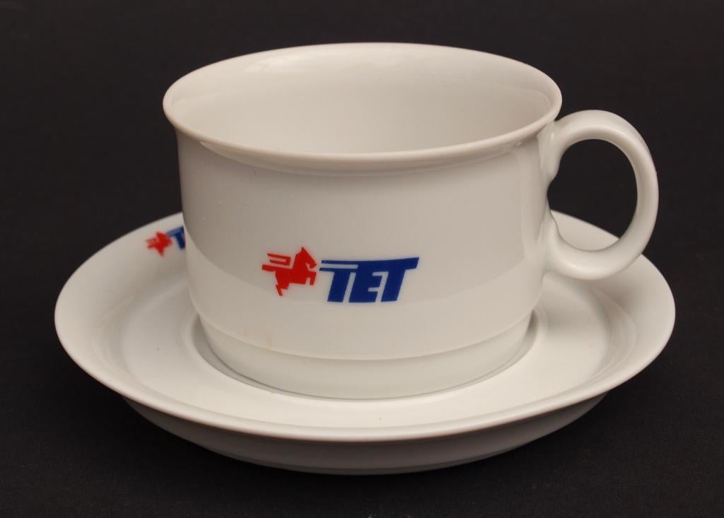 TET - Kop en schotel - Twentsche Electrische Tramweg Mij., Verzamelen, Spoorwegen en Tramwegen, Nieuw, Bus of Metro, Overige typen