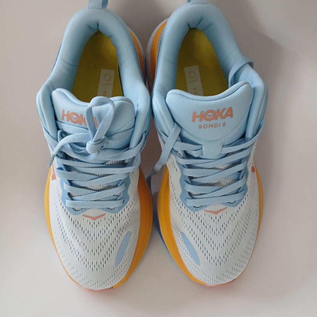 Hoka Bondi 8 hardloopschoenen - Zo goed als nieuw, Hoka, Blauw, Ophalen of Verzenden, Sneakers of Gympen