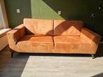 3-zits bank cognac microleder, Ophalen, Driepersoons, 75 tot 100 cm, Zo goed als nieuw